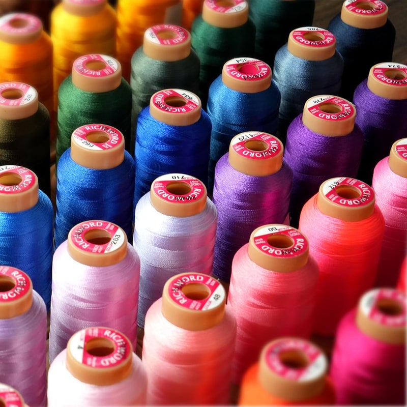 Poolin Richword Selected 800M 6 Colors Embroidery Thread, 40WT(108D/2) Polyester Thread Set for Sewing and Embroidery Machines, Starter Kit for Home Use - Image 3